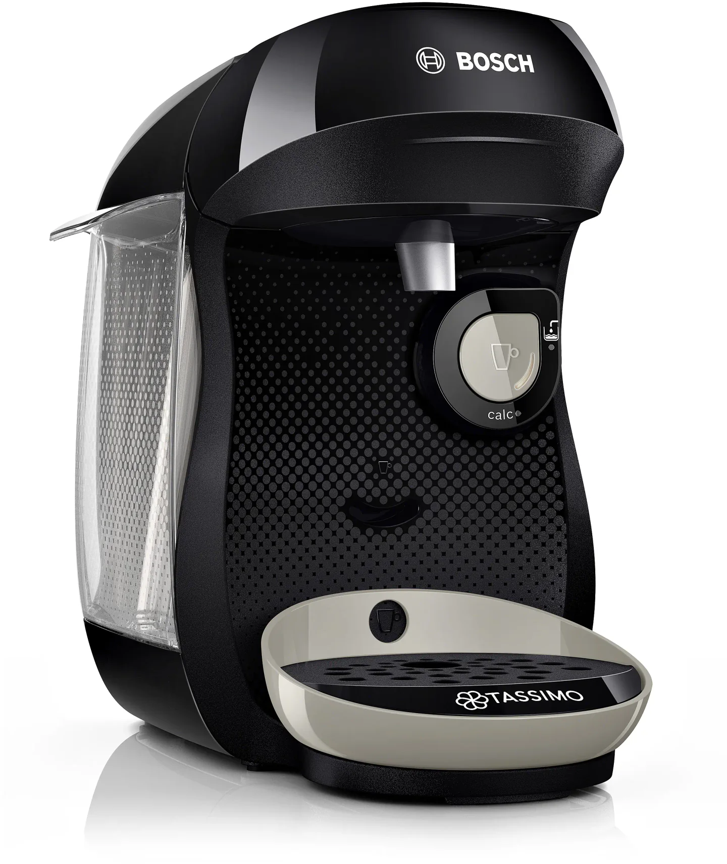 Bosch TASSIMO HAPPY Friendly TAS109E noire et crème vue de trois quarts