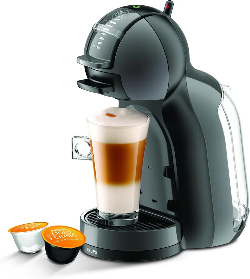 KRUPS Dolce Gusto Mini Me KP123810 noire et anthracite vue de trois quarts