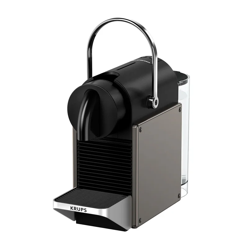 KRUPS Nespresso Pixie YY5290FD titane et noire vue de trois quarts