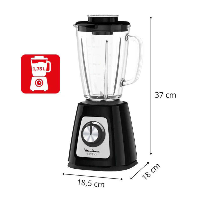 Moulinex Blendforce LM430810 avec ses dimensions annotées