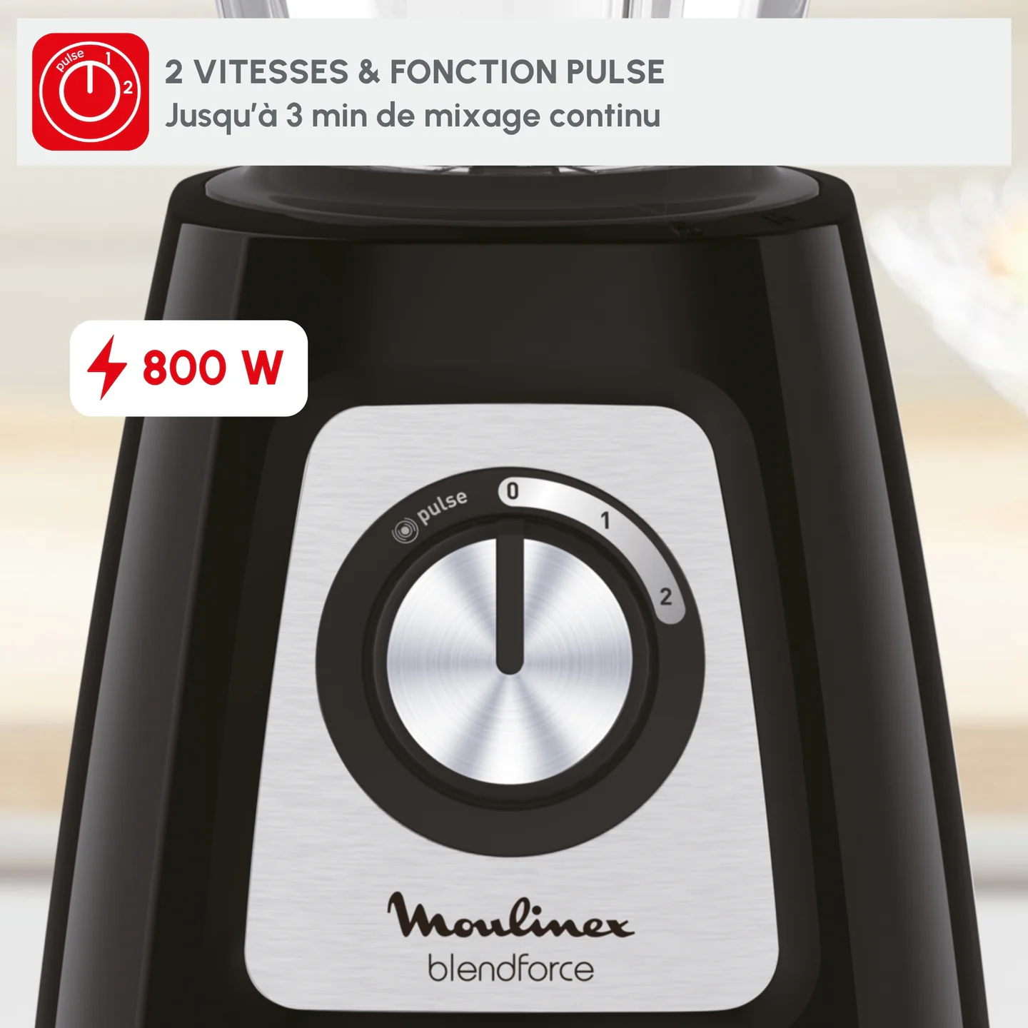 Commande mécanique du Moulinex Blendforce LM430810 avec deux vitesses et Pulse
