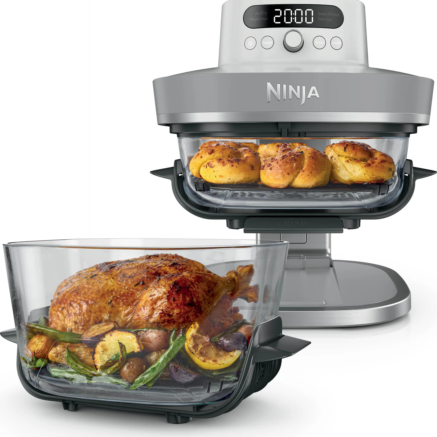 Ninja CRISPi Pro AS090EUWH avec les deux contenants CleanCrisp en verre