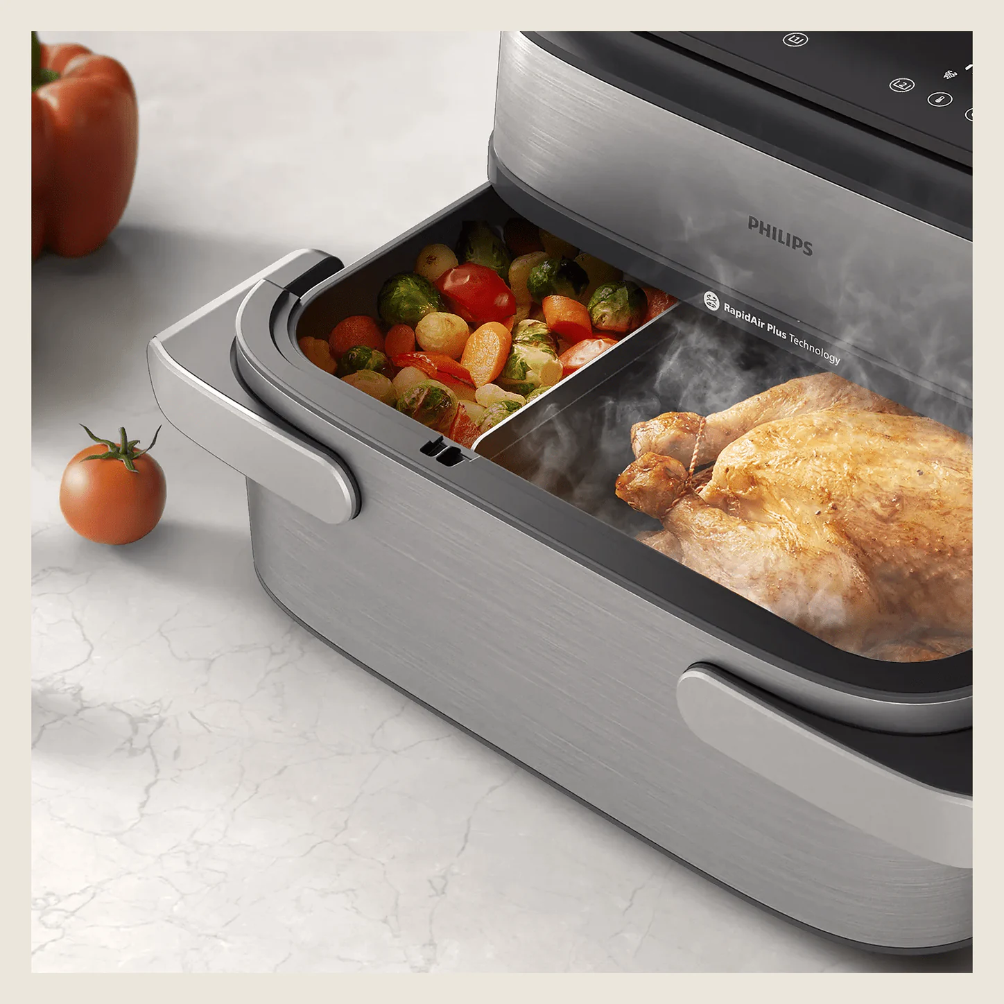 Philips Airfryer Série 5000 avec son panier séparé en deux zones