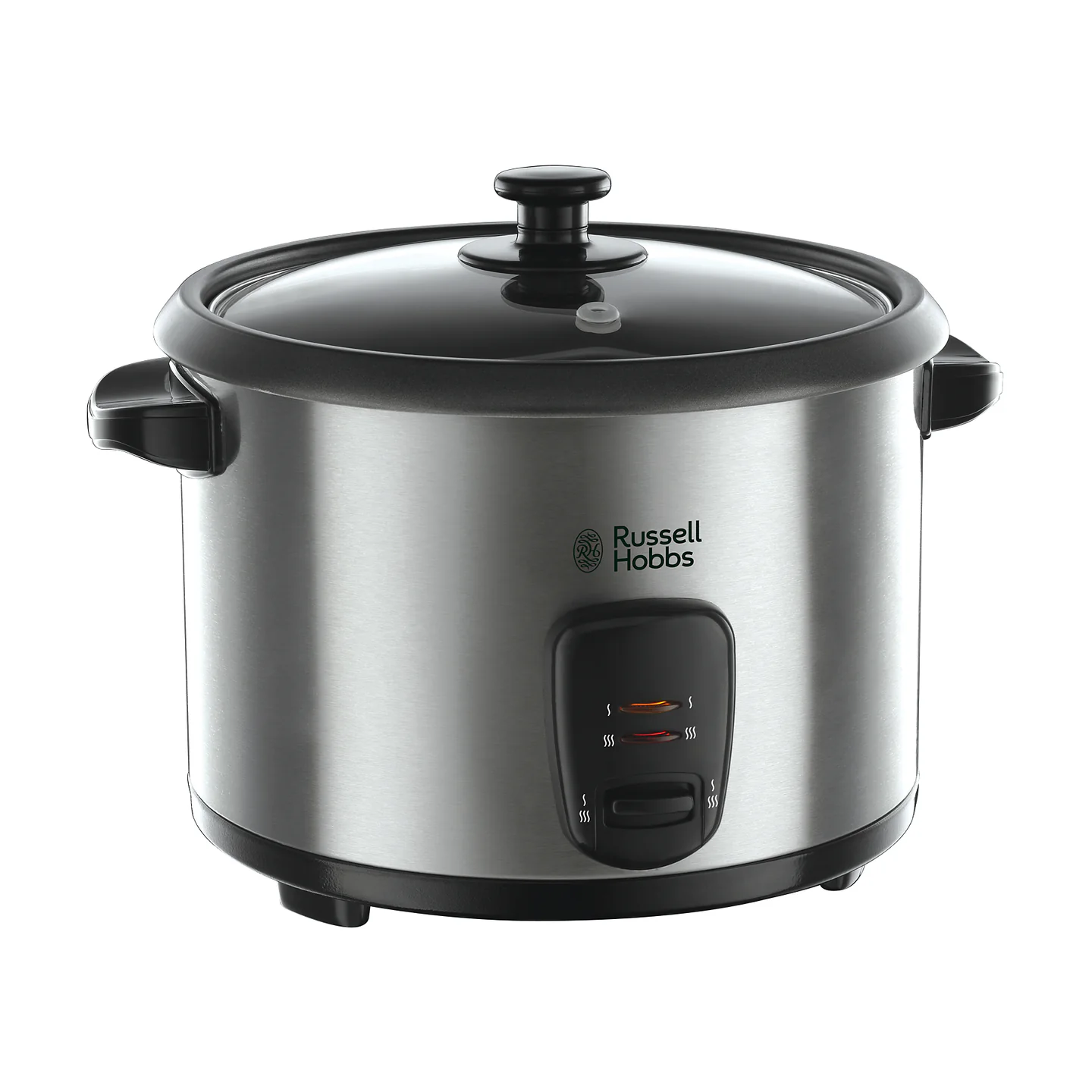 Russell Hobbs Cook@Home 19750-56 en acier brossé avec couvercle en verre, vu de face