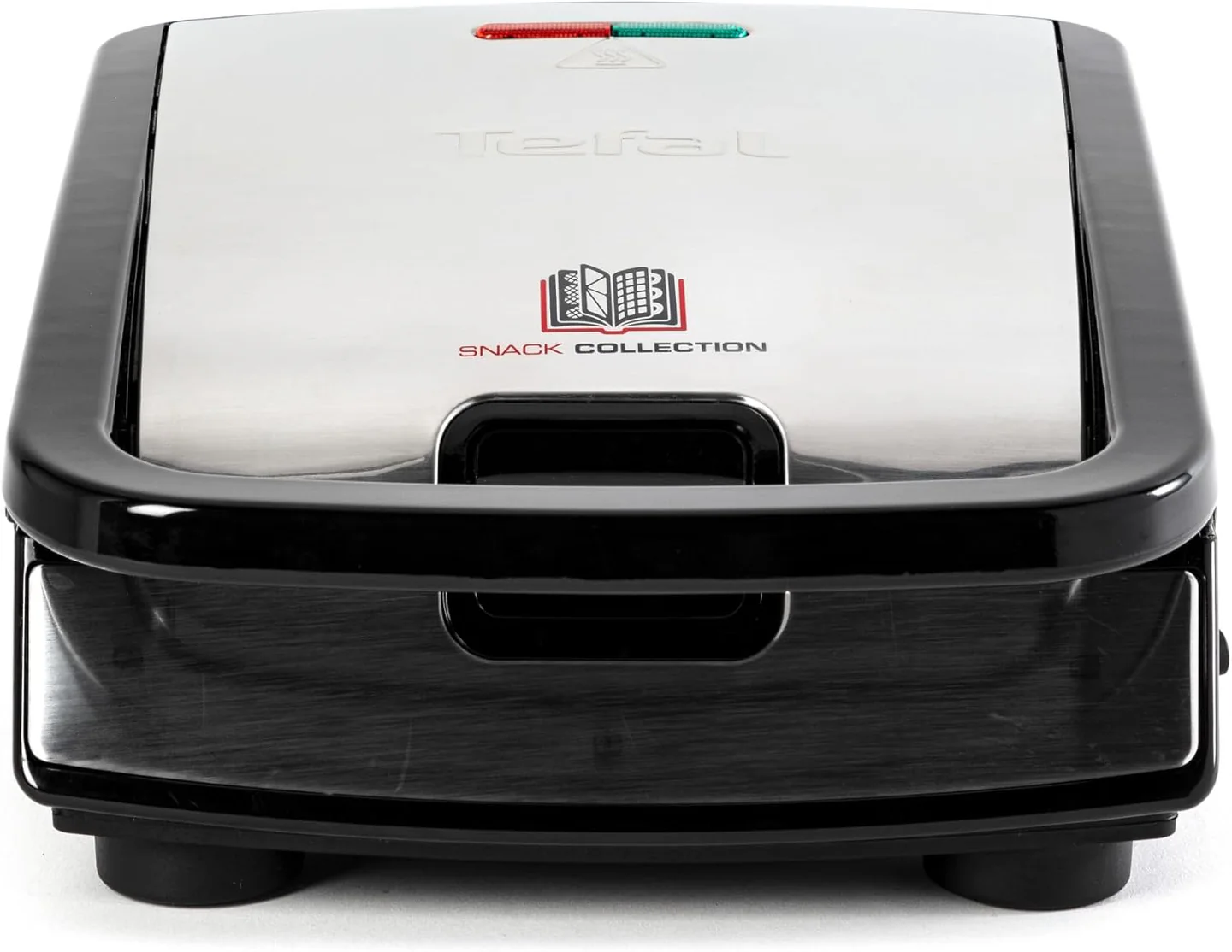 Tefal Snack Collection SW853D12 noir et inox fermé, vu de face